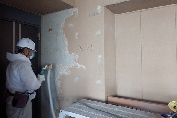 町田市民間マンション モルタル吹付改修工事